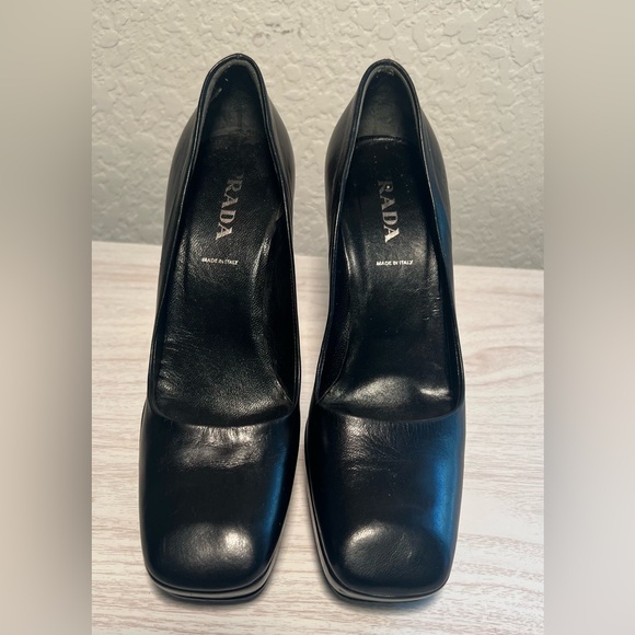 Prada Square Toe Platform Pumps, Sz 36, Black, Guar. Authentic - Picture 2 of 7